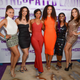 (L-R) Assata Madison, Orialis Ashley, Chloe Arnold, Maud Arnold, Anissa Lee and Melissa Tannus arrive at Chloe Arnold’s Syncopated Ladies LA concert premiere on July 28, 2017, in Hollywood.
